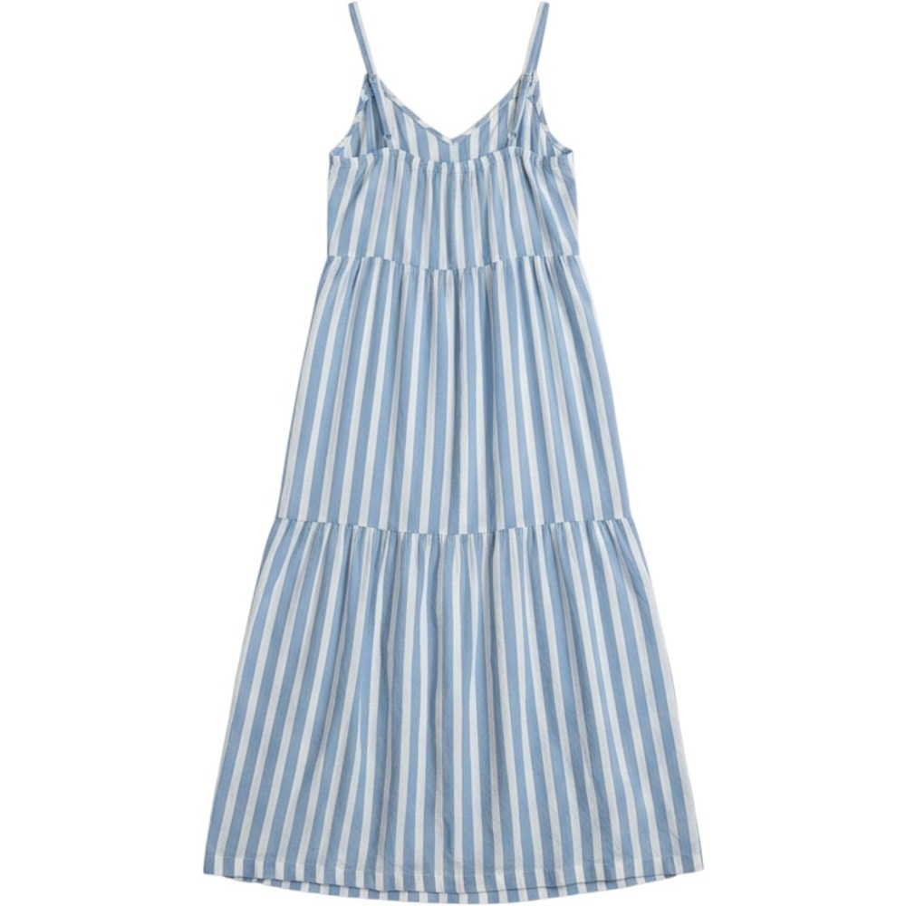 Old Navy Maxi Dress Womens M Blue Cotton Rayon Blend Striped Tiered Cami Pockets - Picture 2 of 7